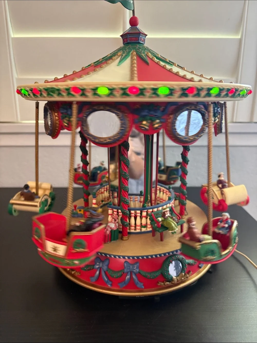 Mr Christmas Holiday Fair Music Sleigh Merry Go Round Vintage